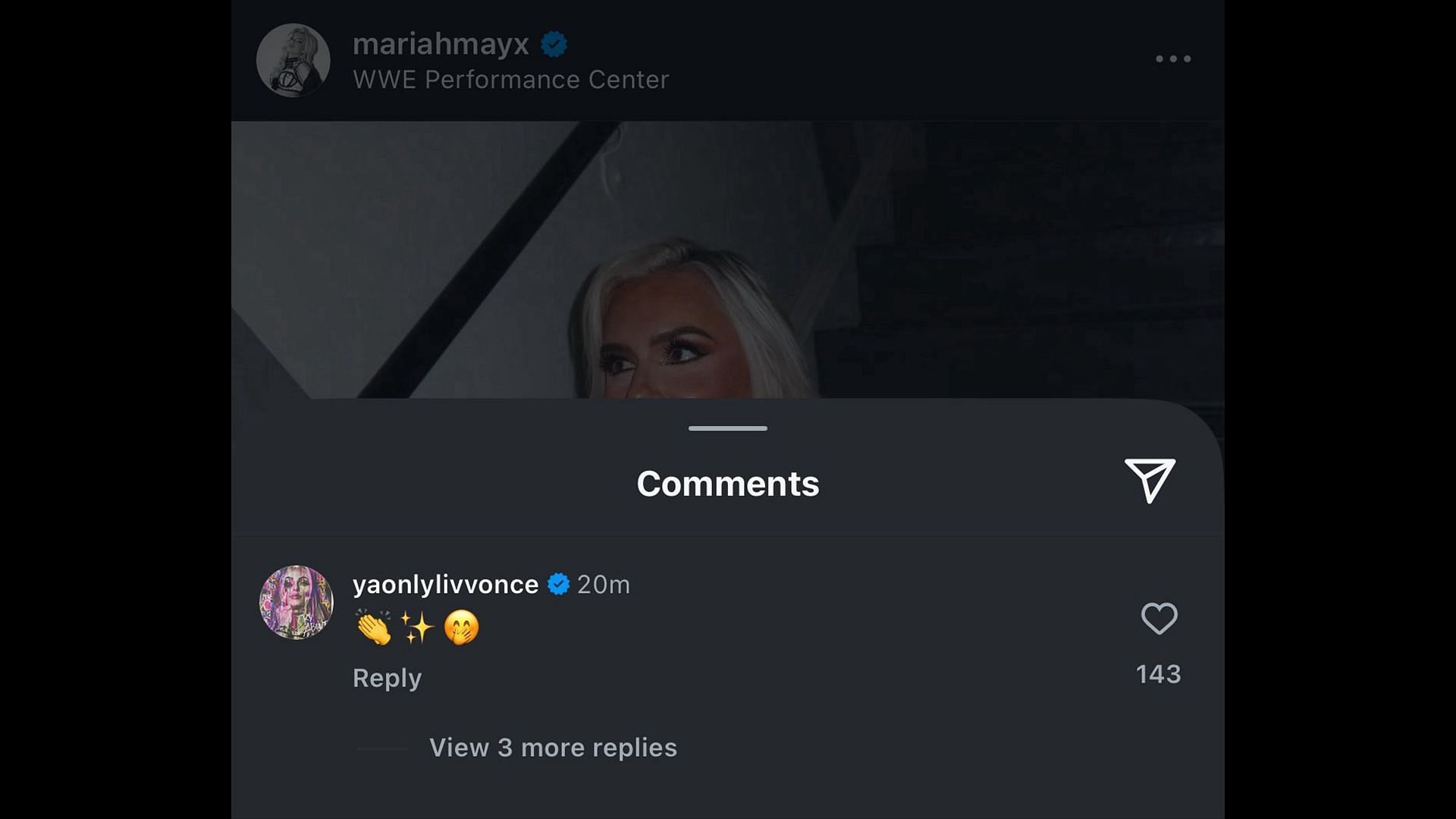 Screenshots from Mariah May's IG post.